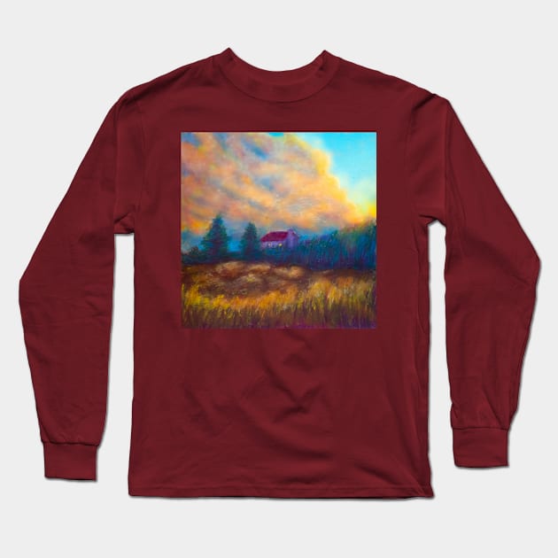 Pastel painting - glowing cloud Long Sleeve T-Shirt by redwitchart